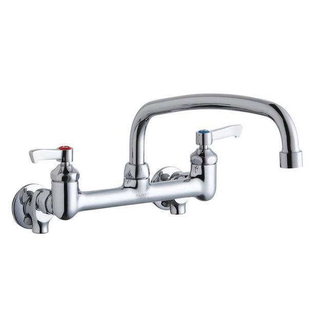 Elkay - WALL MNT 8IN, AT 12IN SPT, LVR HNDL, 2IN, SHUT OFF - Chrome