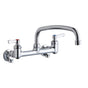 Elkay - WALL MNT 8IN, AT 12IN SPT, LVR HNDL, 2IN, SHUT OFF - Chrome
