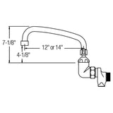 WALL MNT 8IN, AT 12IN SPT, LVR HNDL, 2IN, 1/2IN HW