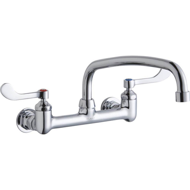 Elkay - WALL MNT 8IN, AT 12IN SPT, 1PC WRIST BLD HNDL, 4IN, 1/2IN HW - Chrome