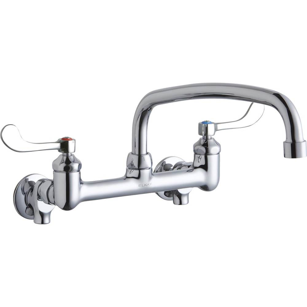 Elkay - WALL MNT 8IN, AT 12IN SPT, 1PC WRIST BLD HNDL, 4IN, SHUT OFF - Chrome