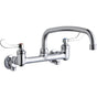 Elkay - WALL MNT 8IN, AT 12IN SPT, 1PC WRIST BLD HNDL, 4IN, SHUT OFF - Chrome