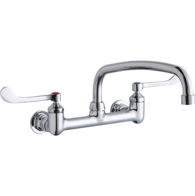 Elkay - WALL MNT 8IN, AT 12IN SPT, 1PC WRIST BLD HNDL, 6IN, 1/2IN HW - Chrome
