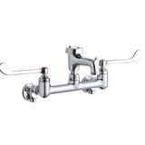 Elkay - WALL MNT 8IN, BUCKET HK POL 3IN SPT, 1PC WRIST BLD HNDL, 6IN - Chrome