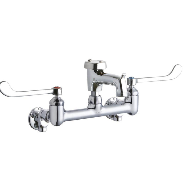 Elkay - WALL MNT 8IN, BUCKET HK POL 3IN SPT, 1PC WRIST BLD HNDL, 6IN - Chrome