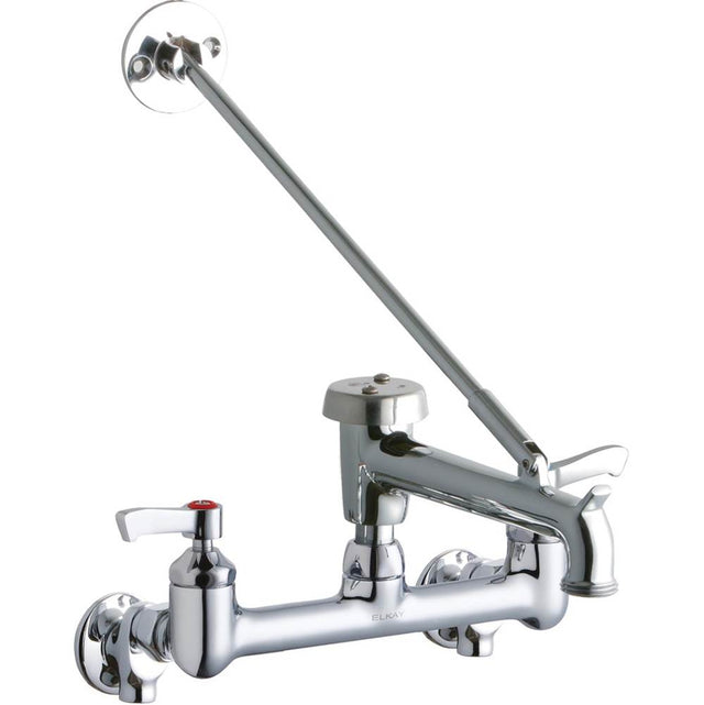 Elkay - WALL MNT 8IN, BUCKET HK POL 7IN SPT, LVR HNDL, 2IN, SHUT OFF - Chrome