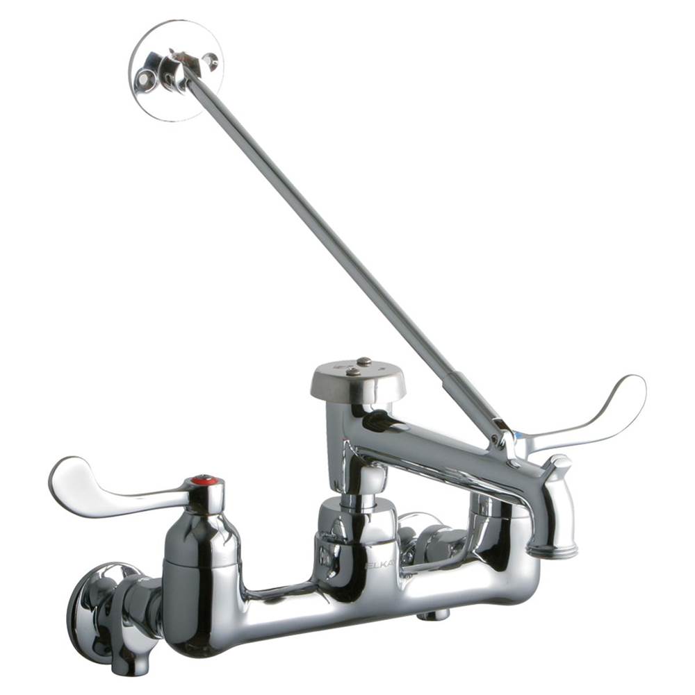 Elkay - WALL MNT 8IN, BUCKET HK POL 7IN SPT, 1PC WRIST BLD HNDL, 4IN - Chrome