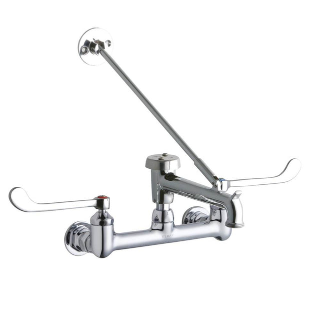 Elkay - WALL MNT 8IN, BUCKET HK POL 7IN SPT, 1PC WRIST BLD HNDL, 6IN - Chrome