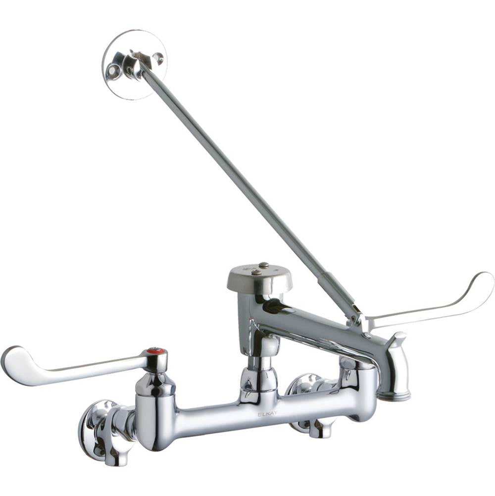 Elkay - WALL MNT 8IN, BUCKET HK POL 7IN SPT, 1PC WRIST BLD HNDL, 6IN - Chrome