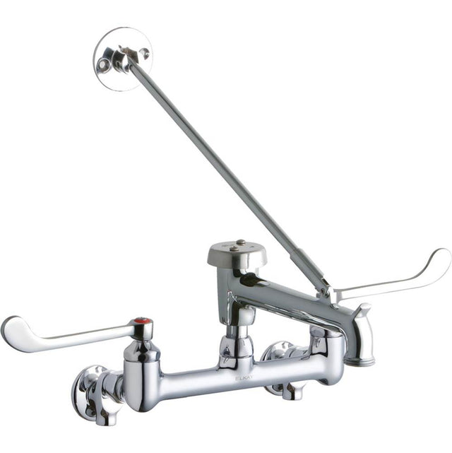 Elkay - WALL MNT 8IN, BUCKET HK POL 7IN SPT, 1PC WRIST BLD HNDL, 6IN - Chrome