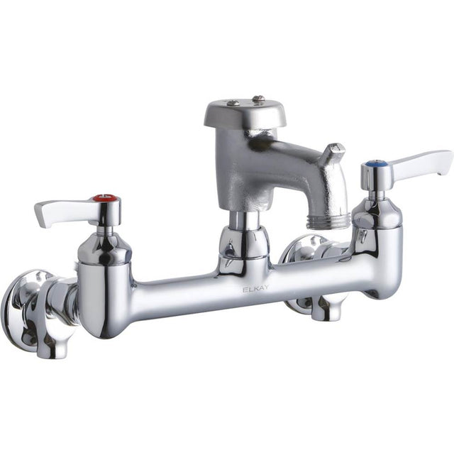 Elkay - WALL MNT 8IN, BUCKET HK 3IN SPT ROUGH, LVR HNDL, 2IN, SHUT - Rough Chrome