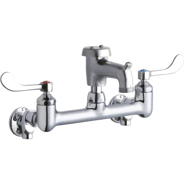 Elkay - WALL MNT 8IN, BUCKET HK 3IN SPT ROUGH, 1PC WRIST BLD HNDL, 4 - Rough Chrome