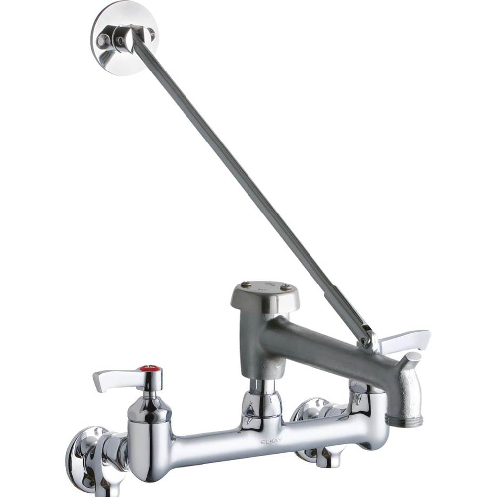 Elkay - WALL MNT 8IN, BUCKET HK 7IN SPT ROUGH, LVR HNDL, 2IN, SHUT - Chrome