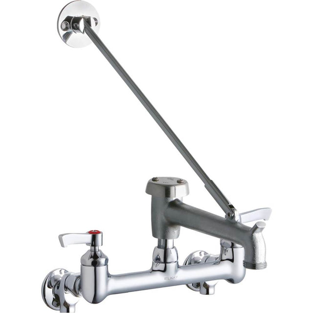 Elkay - WALL MNT 8IN, BUCKET HK 7IN SPT ROUGH, LVR HNDL, 2IN, SHUT - Chrome