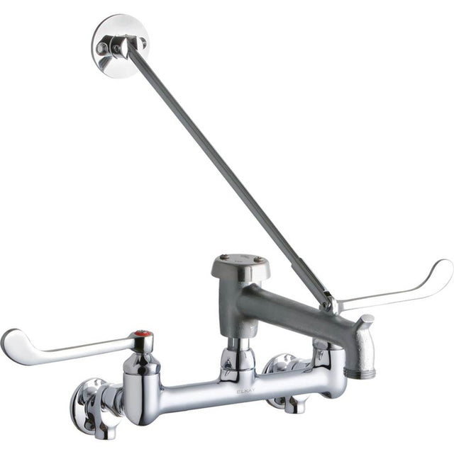 Elkay - WALL MNT 8IN, BUCKET HK 7IN SPT ROUGH, 1PC WRIST BLD HNDL, 6 - Chrome