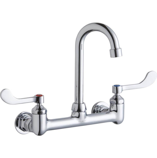 Elkay - WALL MNT 8IN, GN 4IN SPT, 1PC WRIST BLD HNDL, 4IN, 1/2IN HW - Chrome