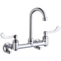 Elkay - WALL MNT 8IN, GN 4IN SPT, 1PC WRIST BLD HNDL, 4IN, SHUT OFF - Chrome