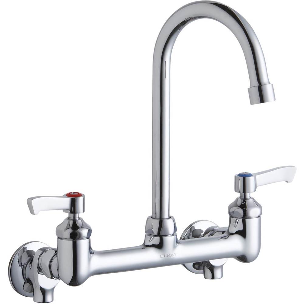 Elkay - WALL MNT 8IN, GN 5IN SPT, LVR HNDL, 2IN, SHUT OFF - Chrome