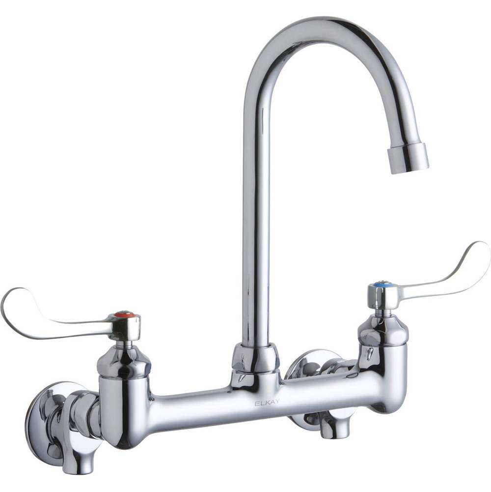 Elkay - WALL MNT 8IN, GN 5IN SPT, 1PC WRIST BLD HNDL, 4IN, SHUT OFF - Chrome
