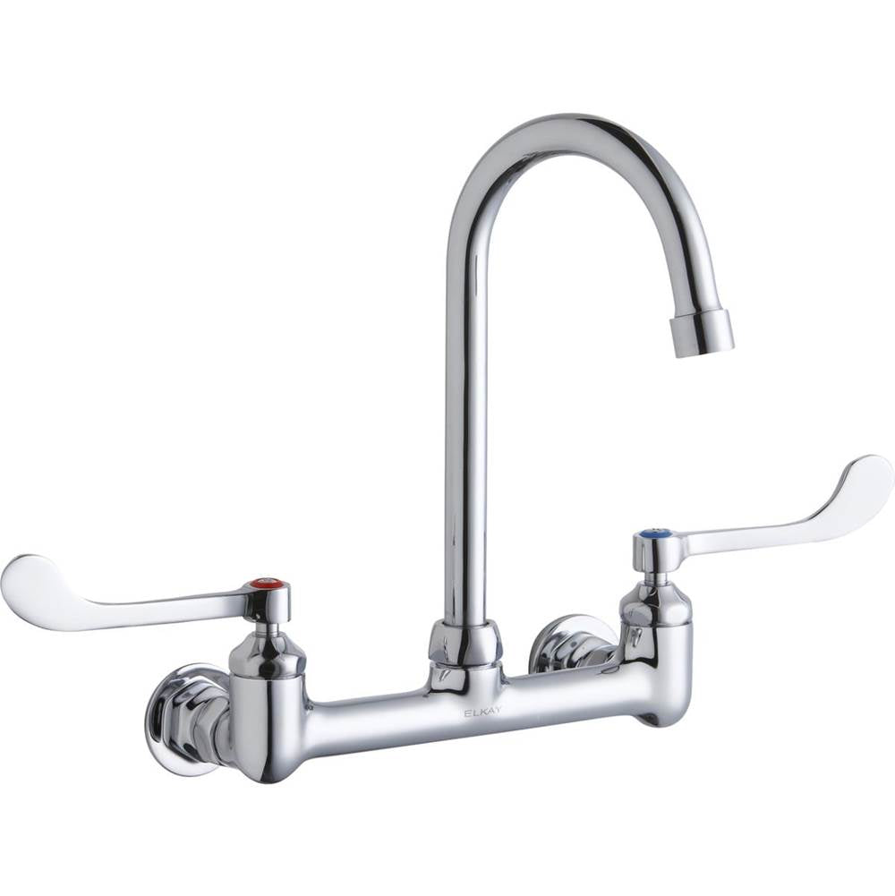 Elkay - WALL MNT 8IN, GN 5IN SPT, 1PC WRIST BLD HNDL, 6IN, 1/2IN HW - Chrome