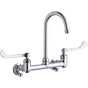 Elkay - WALL MNT 8IN, GN 5IN SPT, 1PC WRIST BLD HNDL, 6IN, SHUT OFF - Chrome