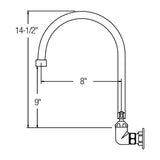 WALL MNT 8IN, GN 8IN SPT, LVR HNDL, 2IN, SHUT OFF