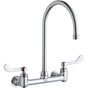 Elkay - WALL MNT 8IN, GN 8IN SPT, 1PC WRIST BLD HNDL, 4IN, 1/2IN HW - Chrome