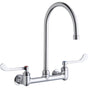 Elkay - WALL MNT 8IN, GN 8IN SPT, 1PC WRIST BLD HNDL, 6IN, 1/2IN HW - Chrome
