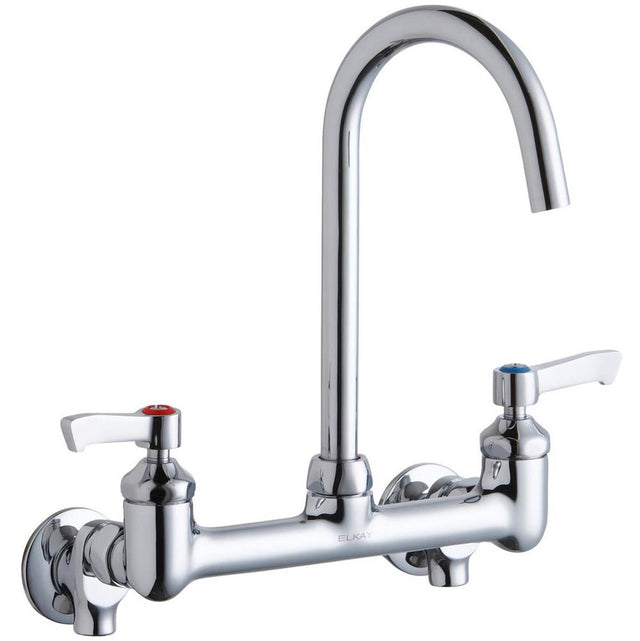 Elkay - WALL MNT 8IN, GN 5IN SPT, LVR HNDL, 2IN, SHUT OFF - Chrome