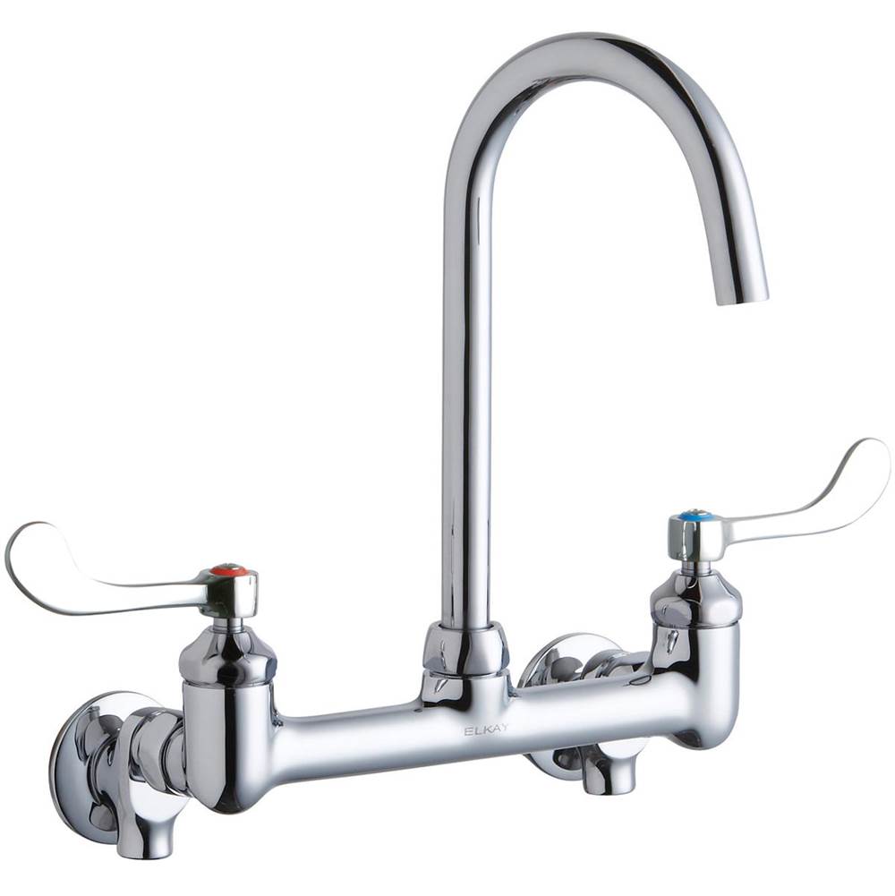 Elkay - WALL MNT 8IN, GN 5IN SPT, 1PC WRIST BLD HNDL, 4IN, SHUT OFF - Chrome