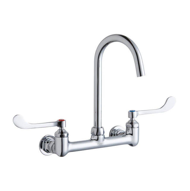 Elkay - WALL MNT 8IN, GN 5IN SPT, 1PC WRIST BLD HNDL, 6IN, 1/2IN HW - Chrome