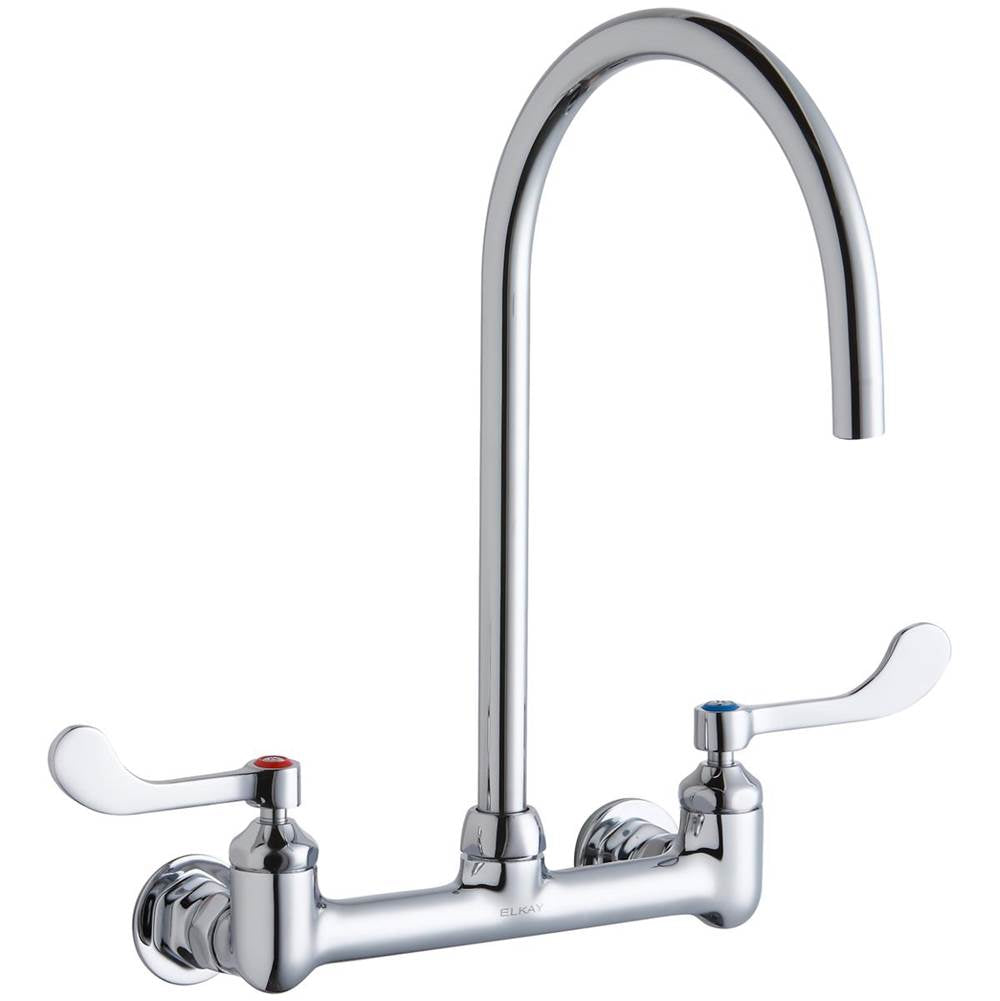 Elkay - WALL MNT 8IN, GN 8IN SPT, 1PC WRIST BLD HNDL, 4IN, 1/2IN HW - Chrome