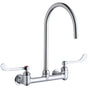 Elkay - WALL MNT 8IN, GN 8IN SPT, 1PC WRIST BLD HNDL, 6IN, 1/2IN HW - Chrome