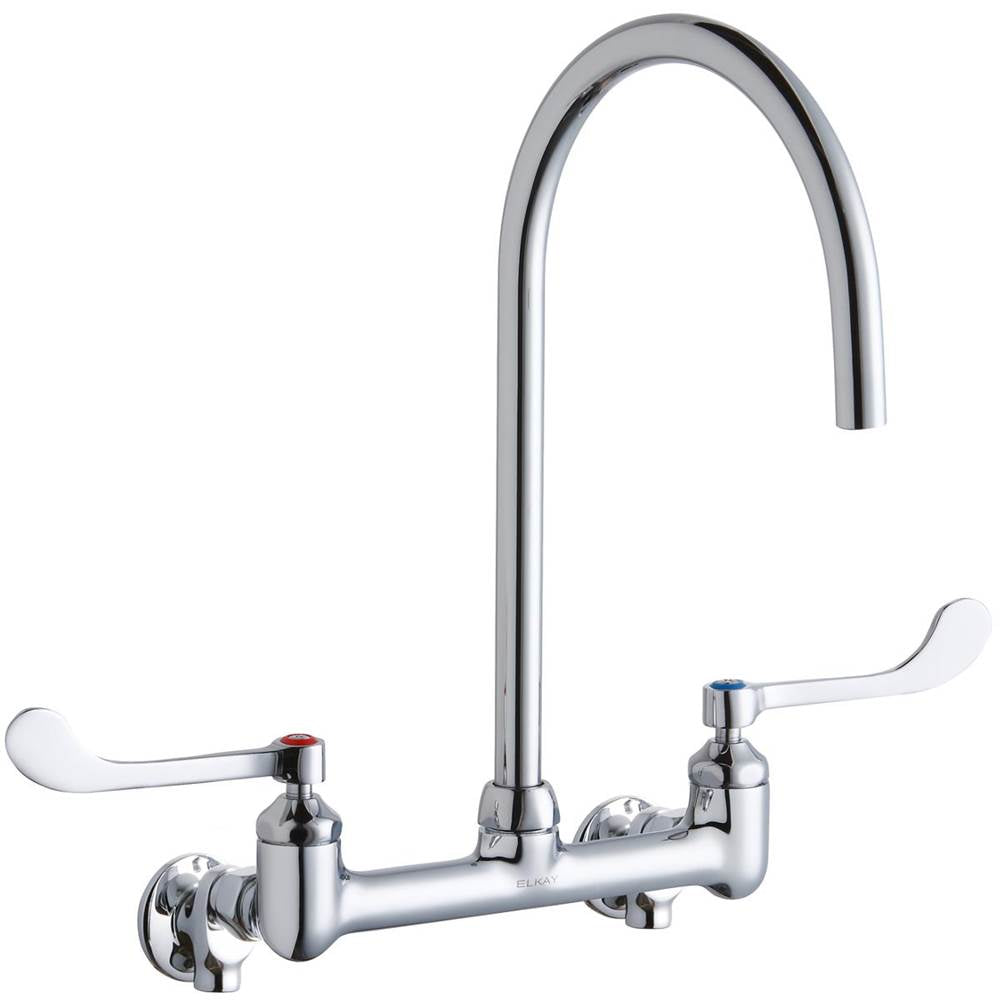 Elkay - WALL MNT 8IN, GN 8IN SPT, 1PC WRIST BLD HNDL, 6IN, SHUT OFF - Chrome