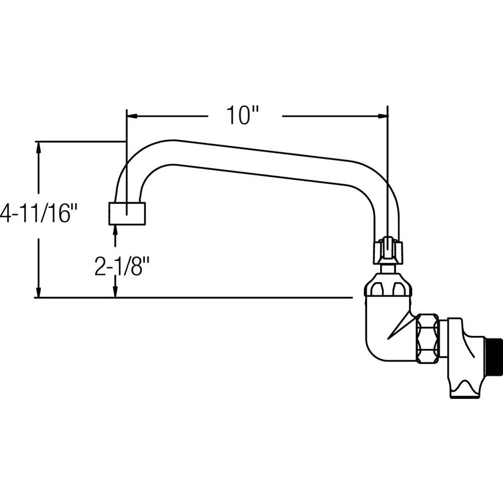 WALL MNT 8IN, TUBE 8IN SPT, LVR HNDL, 2IN, 1/2IN HW