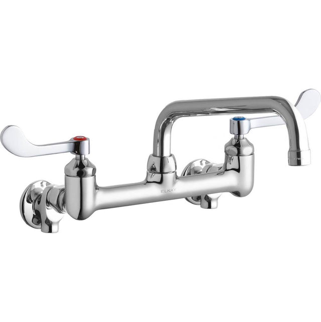 Elkay - WALL MNT 8IN, TUBE 8IN SPT, 1PC WRIST BLD HNDL, 4IN, SHUT OF - Chrome
