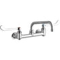 Elkay - WALL MNT 8IN, TUBE 8IN SPT, 1PC WRIST BLD HNDL, 6IN, 1/2IN H - Chrome