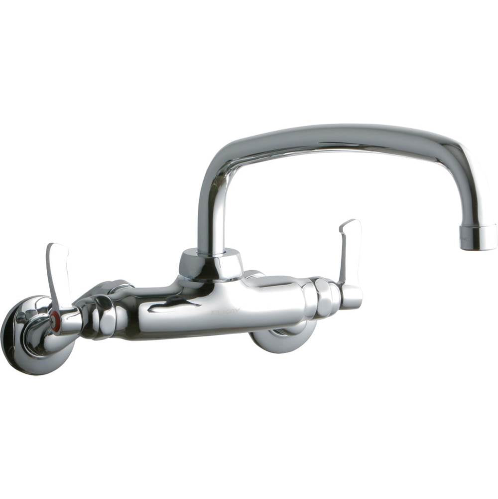 Elkay - WALL MNT 4IN, AT 12IN SPT, LVR HNDL, 2IN, 2IN HW - Chrome