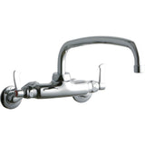 Elkay - WALL MNT 4IN, AT 12IN SPT, LVR HNDL, 2IN, 2IN HW - Chrome