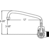 WALL MNT 4IN, AT 12IN SPT, 1PC WRIST BLD HNDL, 4IN, 2IN HW