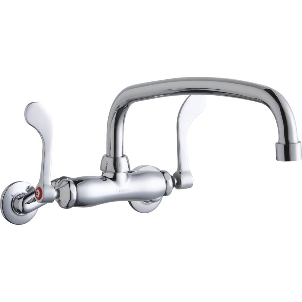 Elkay - WALL MNT 4IN, AT 12IN SPT, 1PC WRIST BLD HNDL, 4IN, 2IN HW - Chrome
