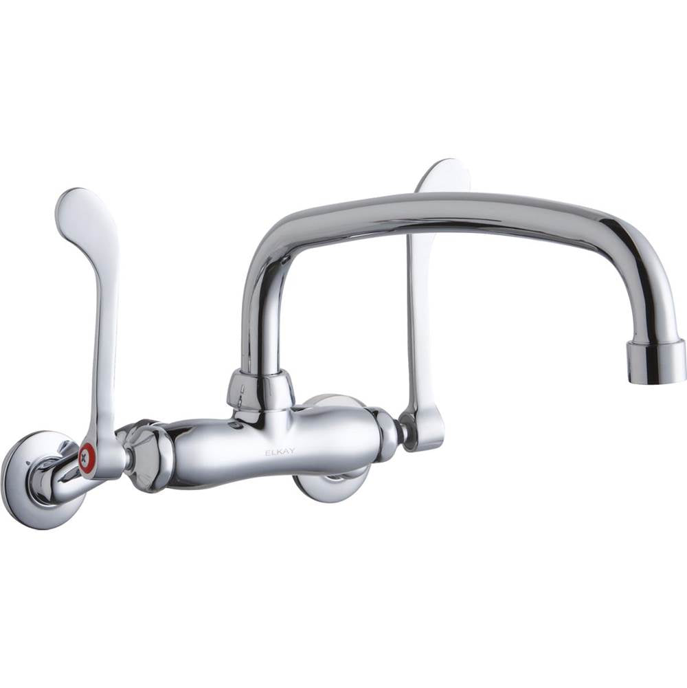 Elkay - WALL MNT 4IN, AT 12IN SPT, 1PC WRIST BLD HNDL, 6IN, 2IN HW - Chrome