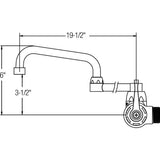 WALL MNT 4IN, DBLE SWING 20IN SPT, 1PC WRIST BLD HNDL, 4IN,