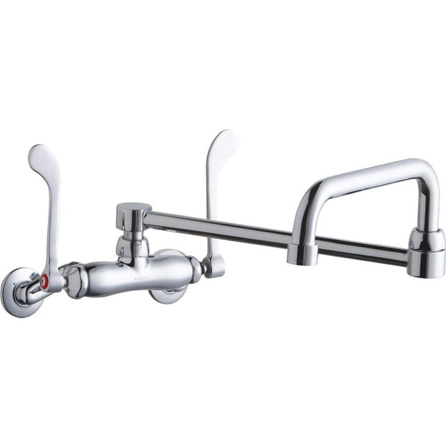Elkay - WALL MNT 4IN, DBLE SWING 20IN SPT, 1PC WRIST BLD HNDL, 6IN, - Chrome