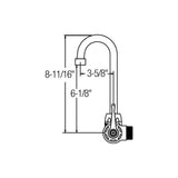 WALL MNT 4IN, GN 4IN SPT, 1PC WRIST BLD HNDL, 4IN, 2IN HW