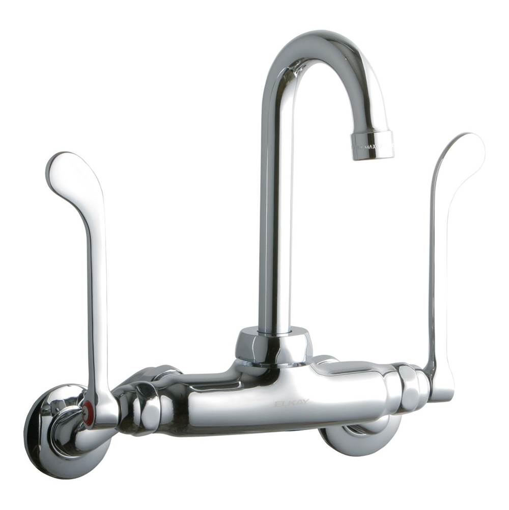Elkay - WALL MNT 4IN, GN 4IN SPT, 1PC WRIST BLD HNDL, 6IN, 2IN HW - Chrome