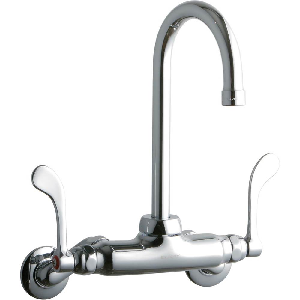 Elkay - WALL MNT 4IN, GN 5IN SPT, 1PC WRIST BLD HNDL, 4IN, 2IN HW - Chrome