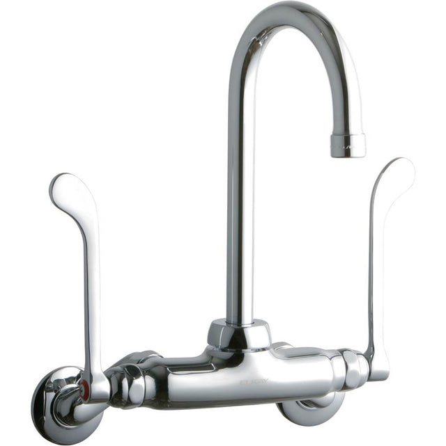 Elkay - WALL MNT 4IN, GN 5IN SPT, 1PC WRIST BLD HNDL, 6IN, 2IN HW - Chrome