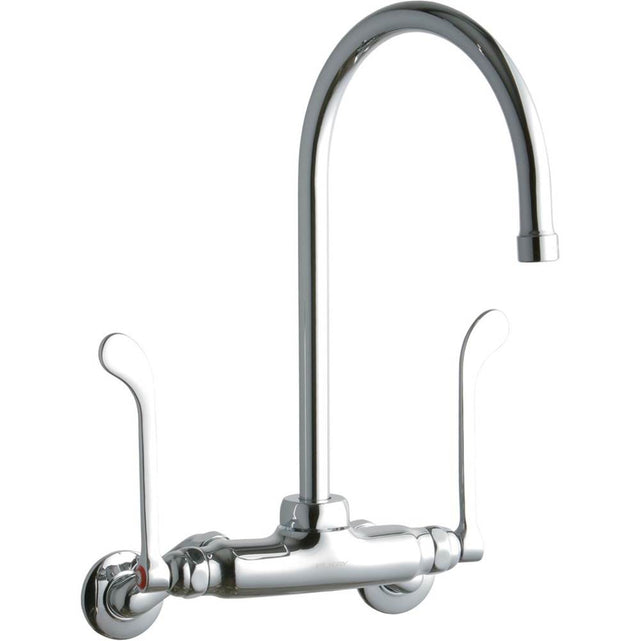 Elkay - WALL MNT 4IN, GN 8IN SPT, 1PC WRIST BLD HNDL, 6IN, 2IN HW - Chrome