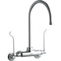 Elkay - WALL MNT 4IN, GN 8IN SPT, 1PC WRIST BLD HNDL, 6IN, 2IN HW - Chrome